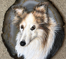 Collie on Brazilian Agate